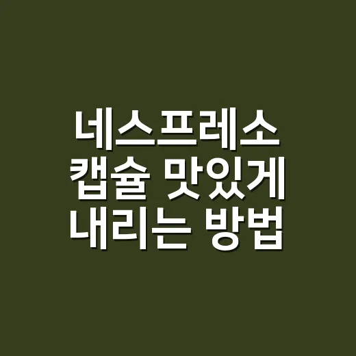 네스프레소 캡슐 맛있게 내리는 방법, 집에서 쓴맛 줄이고 향 살리려면 이렇게 - 요약