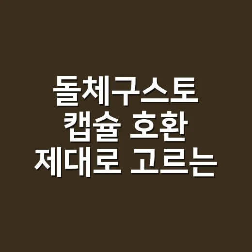 돌체구스토 캡슐 호환 제대로 고르는 방법, 맛이 밍밍하지 않으려면 이렇게 보세요 - 요약