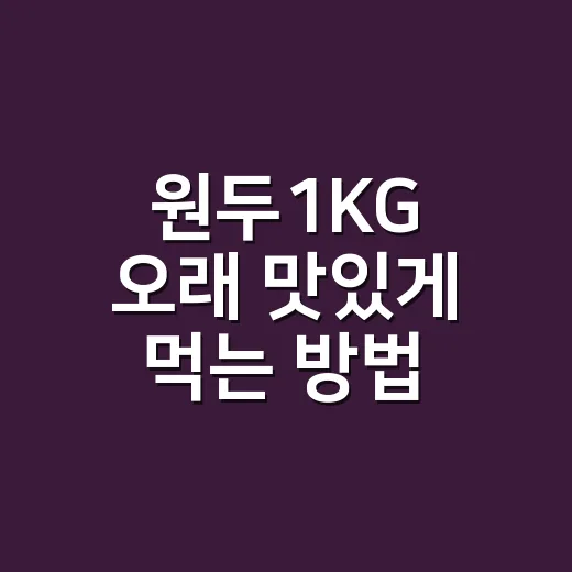 원두1KG 오래 맛있게 먹는 방법, 집에서 사도 실패 줄이려면 이렇게 - 요약