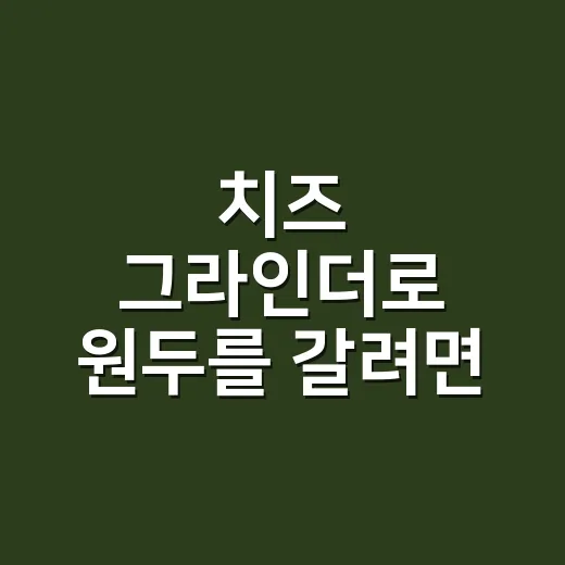 치즈 그라인더로 원두를 갈려면 이렇게 판단하세요 - 요약