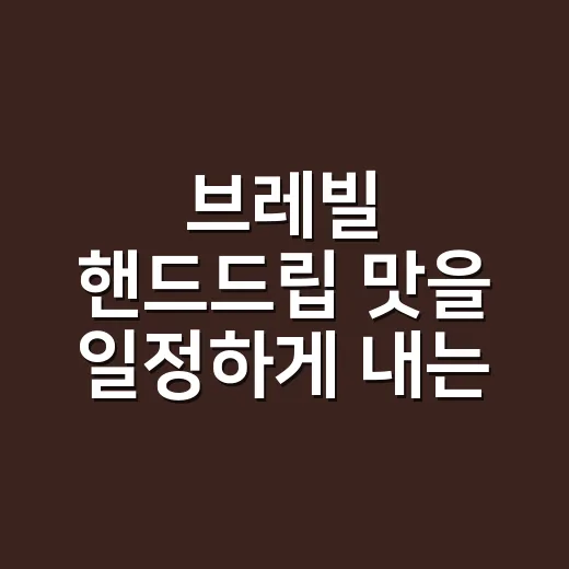브레빌 핸드드립 맛을 일정하게 내는 방법 - 요약