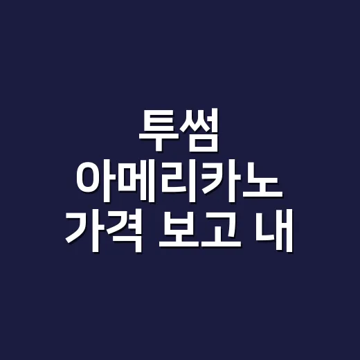 투썸 아메리카노 가격 보고 내 취향에 맞게 고르는 방법 - 요약
