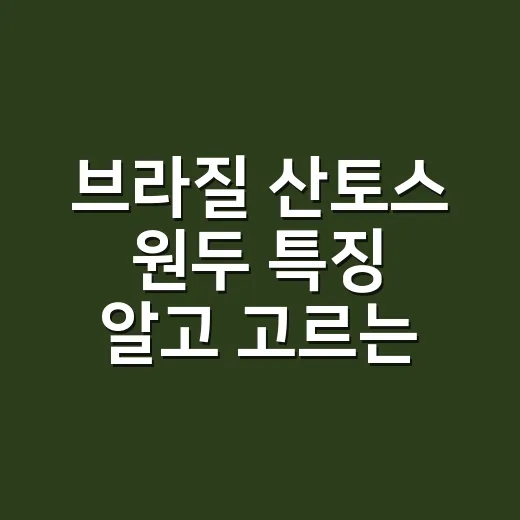 브라질 산토스 원두 특징 알고 고르는 방법 - 요약
