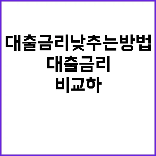 대출금리 낮추는 방법, 처음 알아볼 때 이렇게 비교하면 덜 헷갈려요 - 요약