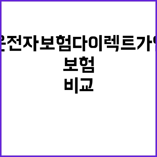 운전자보험다이렉트 가입하려면 이렇게 비교하는 방법 - 요약