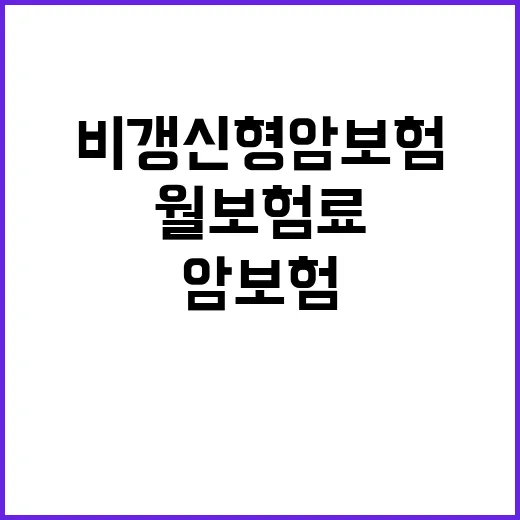 비갱신형암보험 고르는 방법, 월 보험료보다 먼저 볼 것들 - 요약