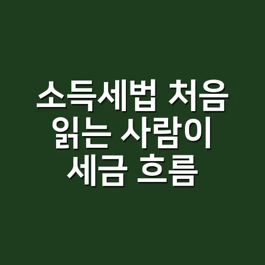 소득세법 처음 읽는 사람이 세금 흐름 잡는 방법 - 요약