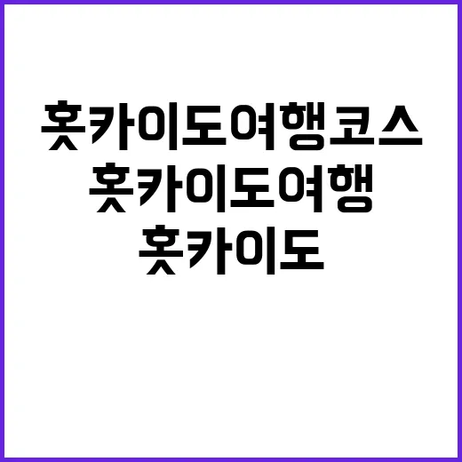초보자를 위한 홋카이도 여행 코스 짜는 방법 - 요약