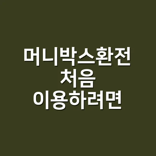 머니박스환전 처음 이용하려면 이렇게 준비하면 편해요 - 요약