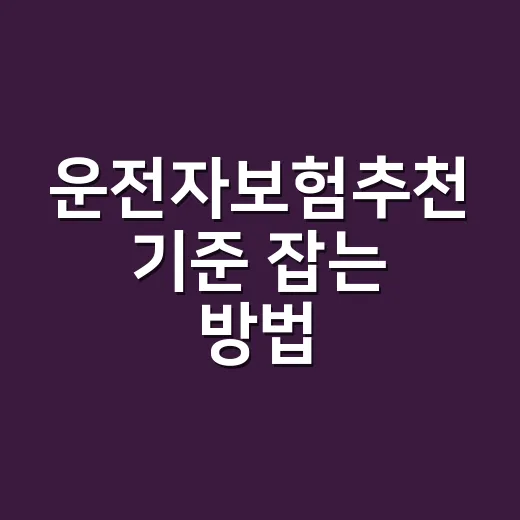 운전자보험추천 기준 잡는 방법, 초보 운전자도 헷갈리지 않게 고르는 법 - 요약