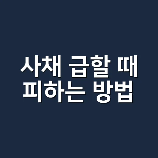 사채 급할 때 피하는 방법, 돈 빌리기 전 꼭 확인할 것들 - 요약