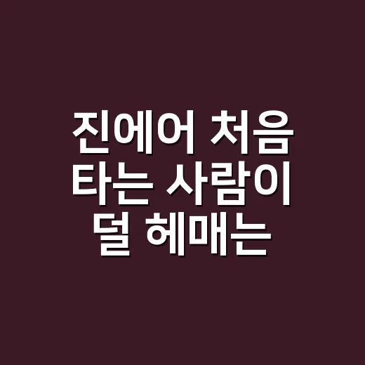 진에어 처음 타는 사람이 덜 헤매는 방법 - 요약