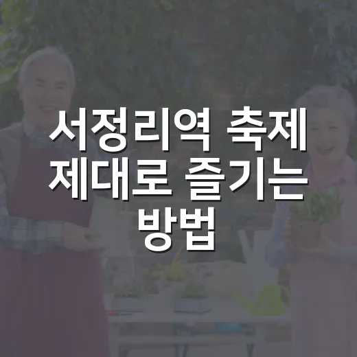 서정리역 축제 제대로 즐기는 방법: 일정 확인부터 시장 코스까지 - 요약