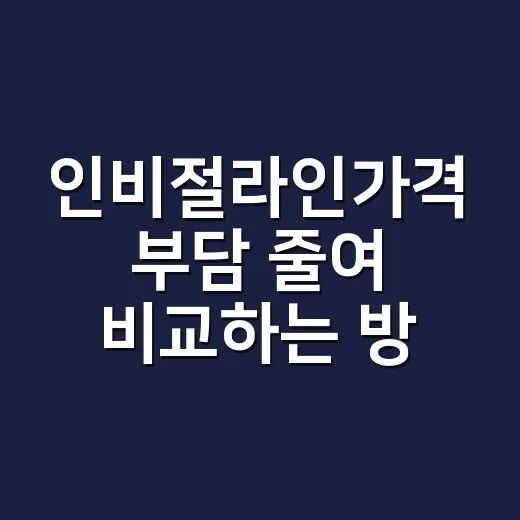 인비절라인가격 부담 줄여 비교하는 방법 - 요약