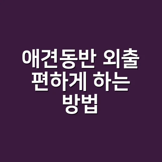 애견동반 외출 편하게 하는 방법, 카페부터 여행까지 체크할 것들 - 요약