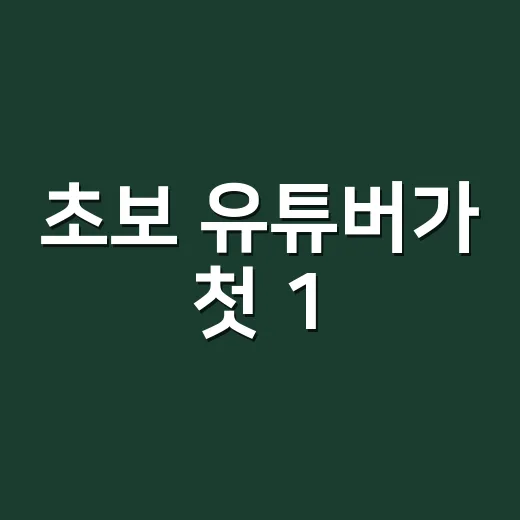 초보 유튜버가 첫 1,000명까지 가려면 이렇게 시작하세요 - 요약