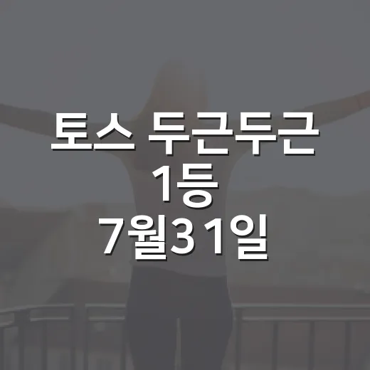 토스 두근두근 1등 7월31일 확인하는 방법, 헷갈릴 때 이렇게 보면 편해요 - 요약