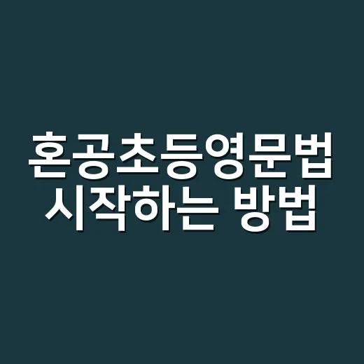 혼공초등영문법 시작하는 방법, 아이가 덜 지치게 잡는 순서 - 요약