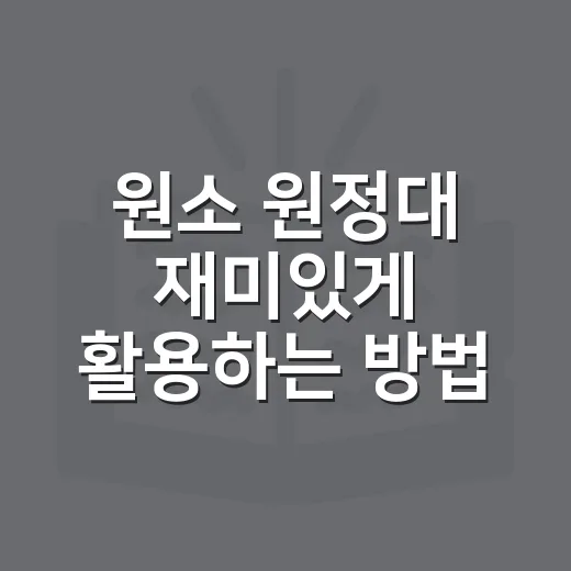 원소 원정대 재미있게 활용하는 방법: 초등 과학이 덜 어렵게 느껴지는 순서 - 요약