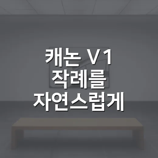 캐논 V1 작례를 자연스럽게 뽑으려면 이렇게 찍어보면 좋아요 - 요약