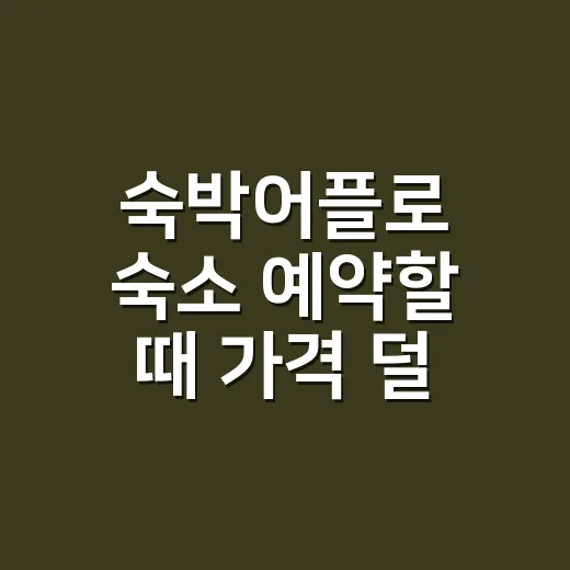 숙박어플로 숙소 예약할 때 가격 덜 손해 보는 방법 - 요약