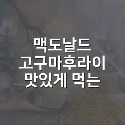 맥도날드 고구마후라이 맛있게 먹는 방법, 가격부터 조합까지 - 요약