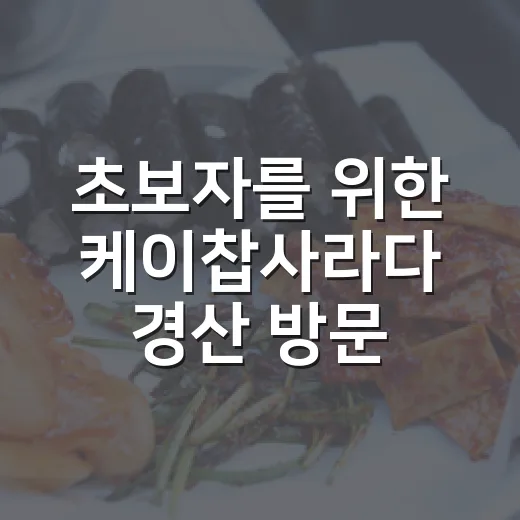 초보자를 위한 케이찹사라다 경산 방문하는 방법 - 요약