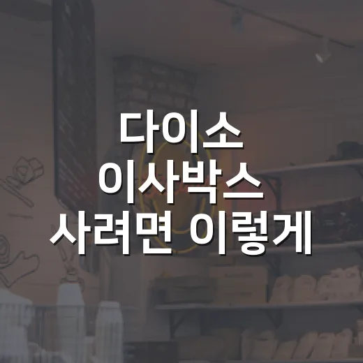 다이소 이사박스 사려면 이렇게 준비하면 덜 헤맵니다 - 요약