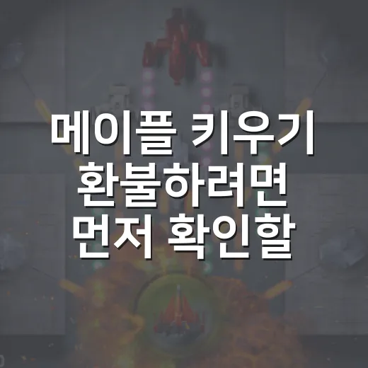 메이플 키우기 환불하려면 먼저 확인할 것들 - 요약