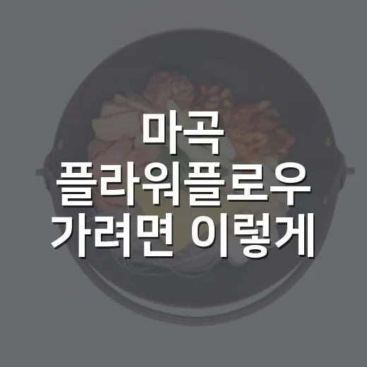 마곡 플라워플로우 가려면 이렇게 잡으면 편해요 - 요약