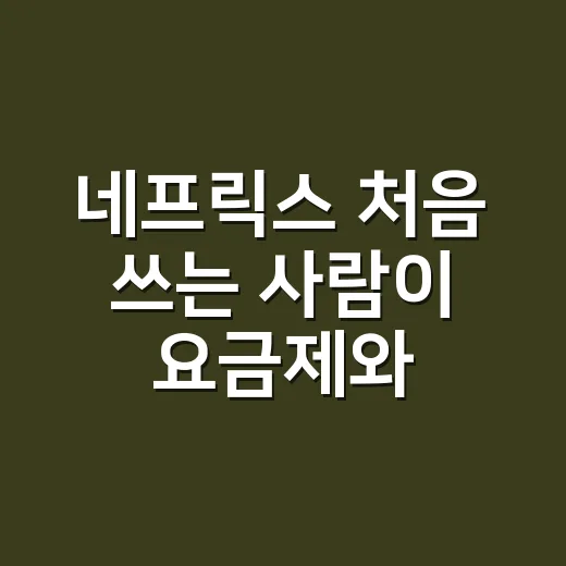 네프릭스 처음 쓰는 사람이 요금제와 시청 설정 고르는 방법 - 요약
