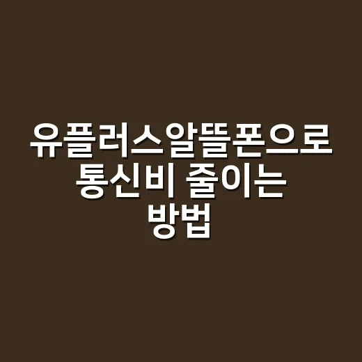 유플러스알뜰폰으로 통신비 줄이는 방법, 가입 전 이렇게 비교하세요 - 요약