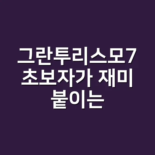 그란투리스모7 초보자가 재미 붙이는 방법, 처음 10시간을 덜 헤매는 세팅과 진행 순서 - 요약