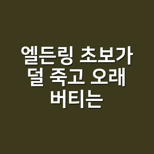 엘든링 초보가 덜 죽고 오래 버티는 방법 - 요약