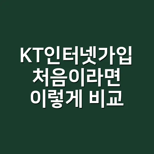 KT인터넷가입 처음이라면 이렇게 비교하고 신청하는 방법 - 요약