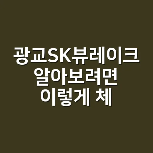 광교SK뷰레이크 알아보려면 이렇게 체크하세요 - 요약