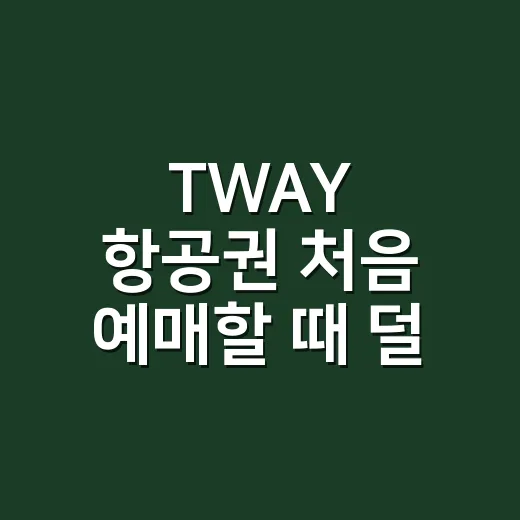 TWAY 항공권 처음 예매할 때 덜 헤매는 방법 - 요약