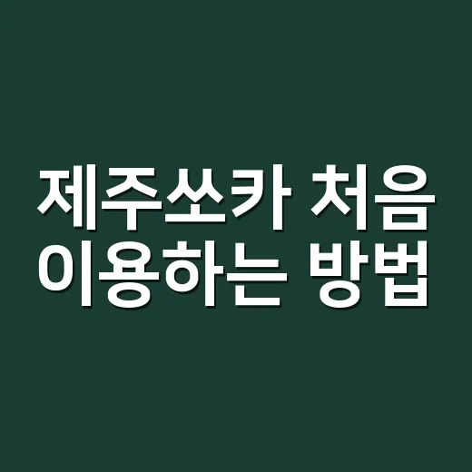 제주쏘카 처음 이용하는 방법, 공항 도착 전 이렇게 준비하면 편해요 - 요약