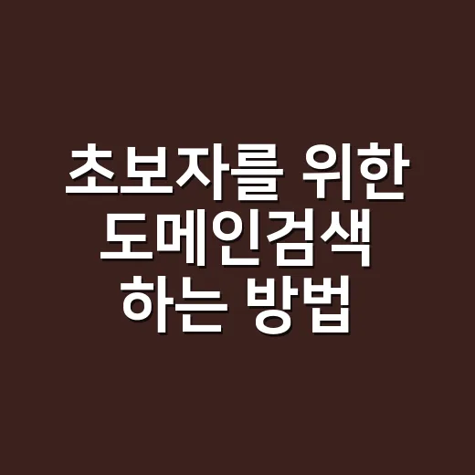 초보자를 위한 도메인검색 하는 방법, 이름 고르기부터 구매 전 확인까지 - 요약