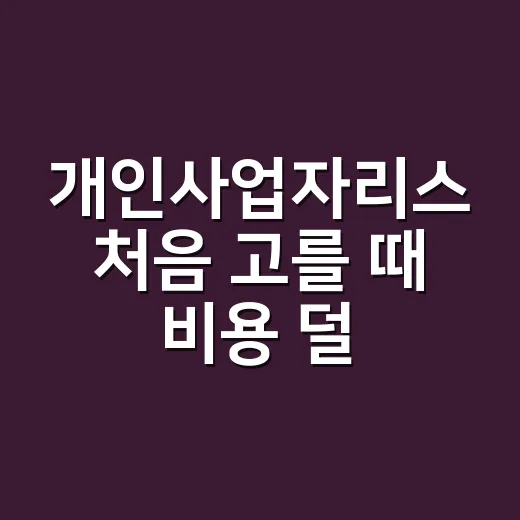 개인사업자리스 처음 고를 때 비용 덜 새는 방법 - 요약