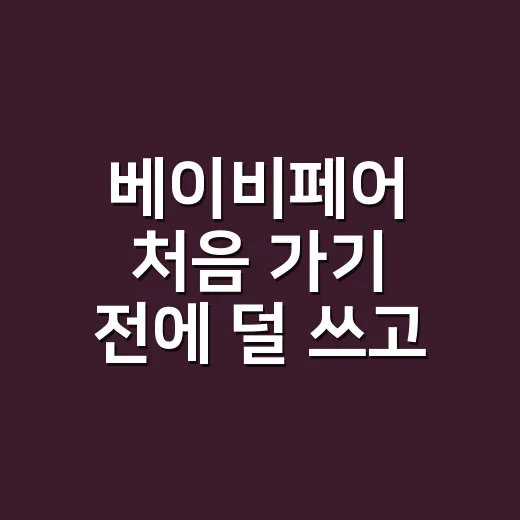 베이비페어 처음 가기 전에 덜 쓰고 잘 고르는 방법 - 요약