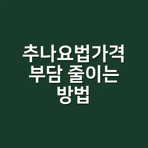 추나요법가격 부담 줄이는 방법, 진료 전 이렇게 확인하세요 - 요약