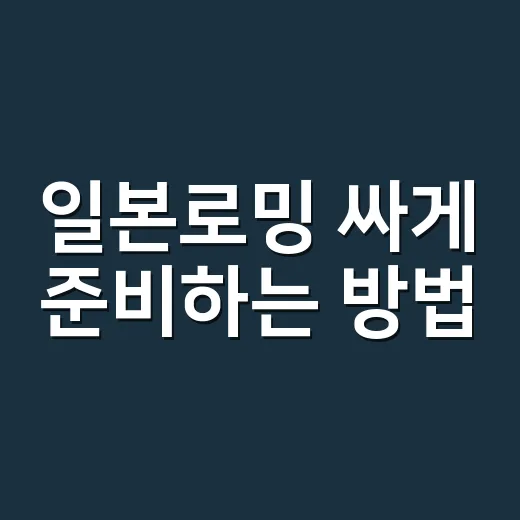 일본로밍 싸게 준비하는 방법: 3박 4일 여행 기준 선택법 - 요약