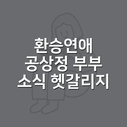 환승연애 공상정 부부 소식 헷갈리지 않게 보는 방법 - 요약