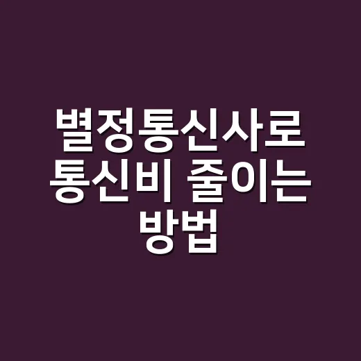 별정통신사로 통신비 줄이는 방법, 가입 전에 이렇게 확인하세요 - 요약