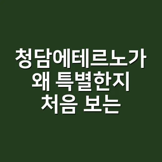 청담에테르노가 왜 특별한지 처음 보는 사람이 확인하는 방법 - 요약