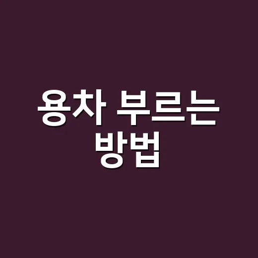 용차 부르는 방법, 초보자가 비용 아끼려면 이렇게 준비하세요 - 요약