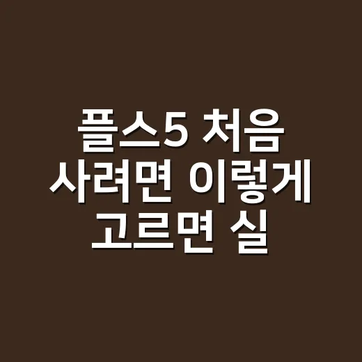 플스5 처음 사려면 이렇게 고르면 실패가 적습니다 - 요약