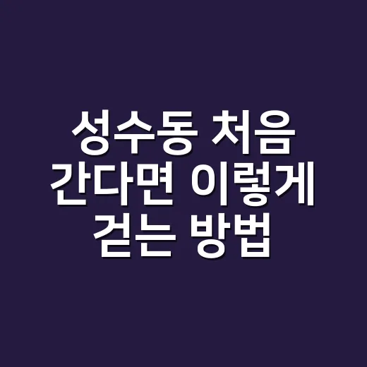 성수동 처음 간다면 이렇게 걷는 방법 - 요약