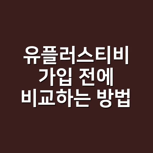 유플러스티비 가입 전에 비교하는 방법, 초보자도 헷갈리지 않게 고르는 기준 - 요약